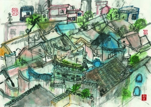 Yangso ink color painting 陽朔水墨